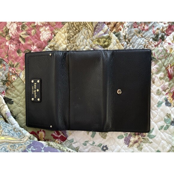 kate spade new york Leila Women's Wallet - Dark Gray Black Excellent Trifold - Picture 6 of 6
